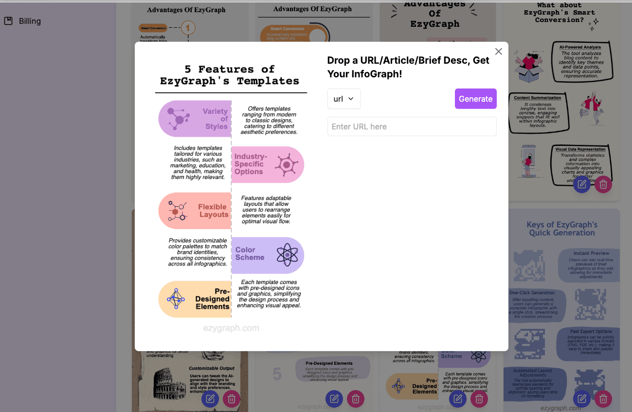 EzyGraph Infographics Generation Screenshot